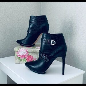 BCBG Max Azria "MA-KADA" Leather Ankle Boo…